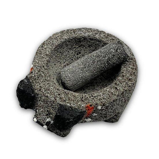 Authentic Mexican Volcanic Stone Mortar and Pestle | Charming Tiny Animal Molcajete (2" Diameter)