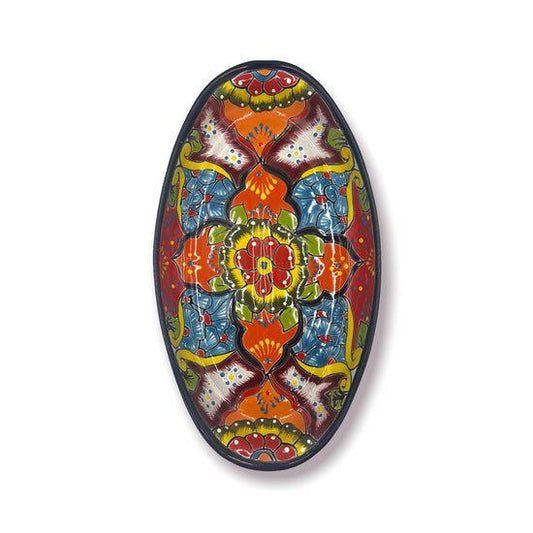 Colorful XL Oval Talavera Serving Platter | Hand-Painted Mexican Pottery