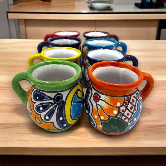 Handmade Mexican Talavera Ceramic Mugs | Colorful Jarritos