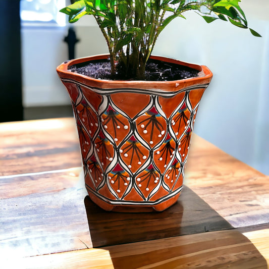 Colorful Set of 3 Talavera Planters | Hand-Painted with Beautiful Peacock Design