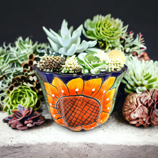 Vibrant Talavera Planter | Hand-Painted Mexican Calla Lily Ceramic Pottery